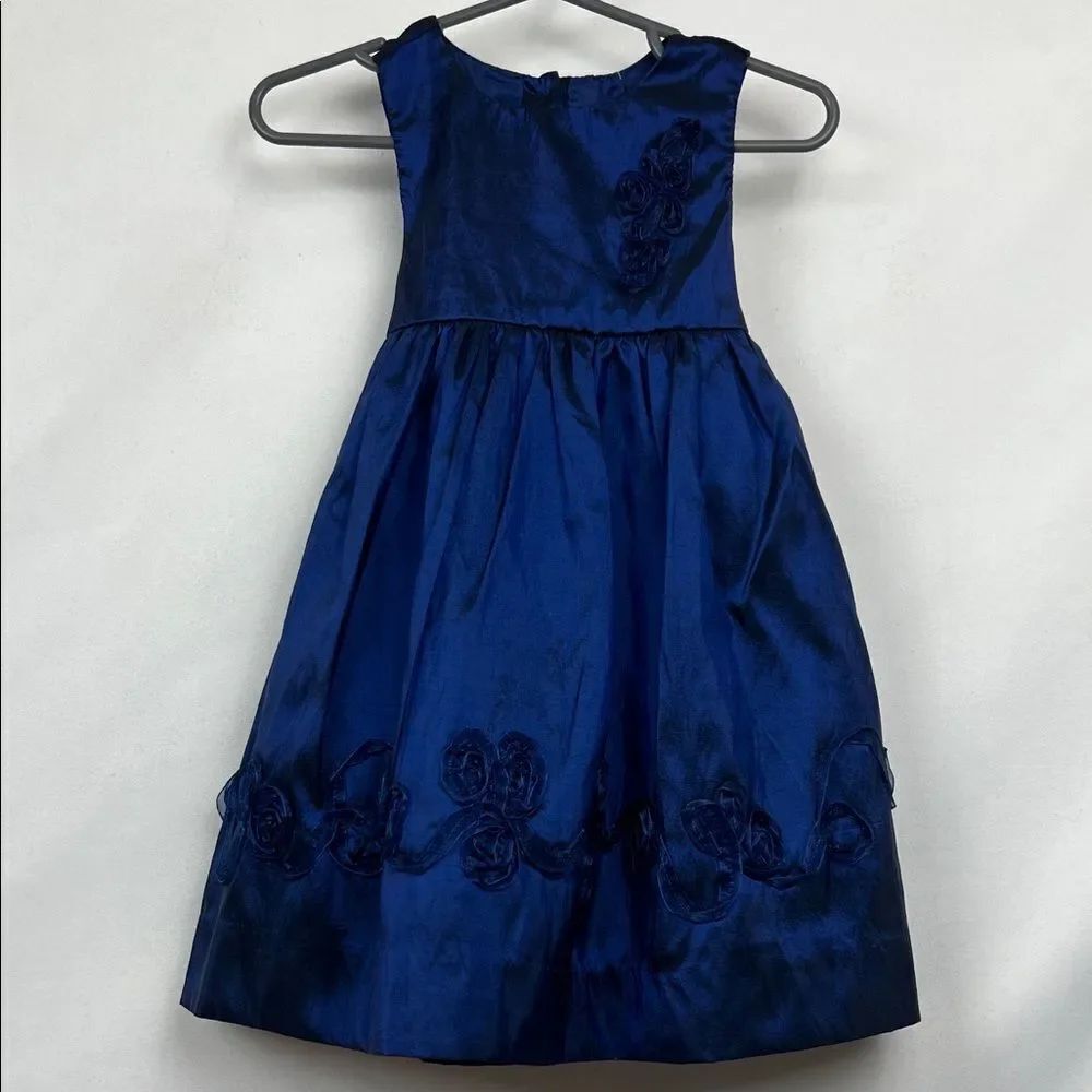 Heirloom by Polly Flinders blue embellished party holiday dress size 18 months